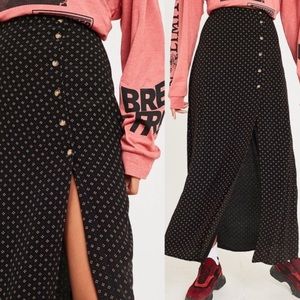 Urban outfitters black button down maxi skirt